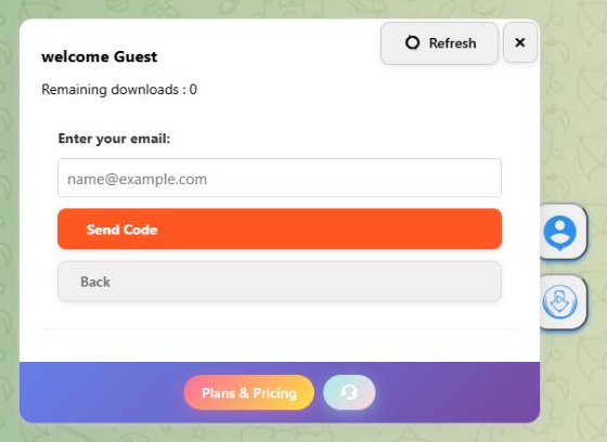 Enter your email में ईमेल डालें, फिर Send Code पर क्लिक करें।
